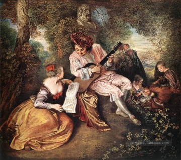 La gamme damour La chanson d’amour Jean Antoine Watteau Peinture à l'huile